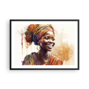 Poster în ramă neagră - Regina africană - 70x50 cm