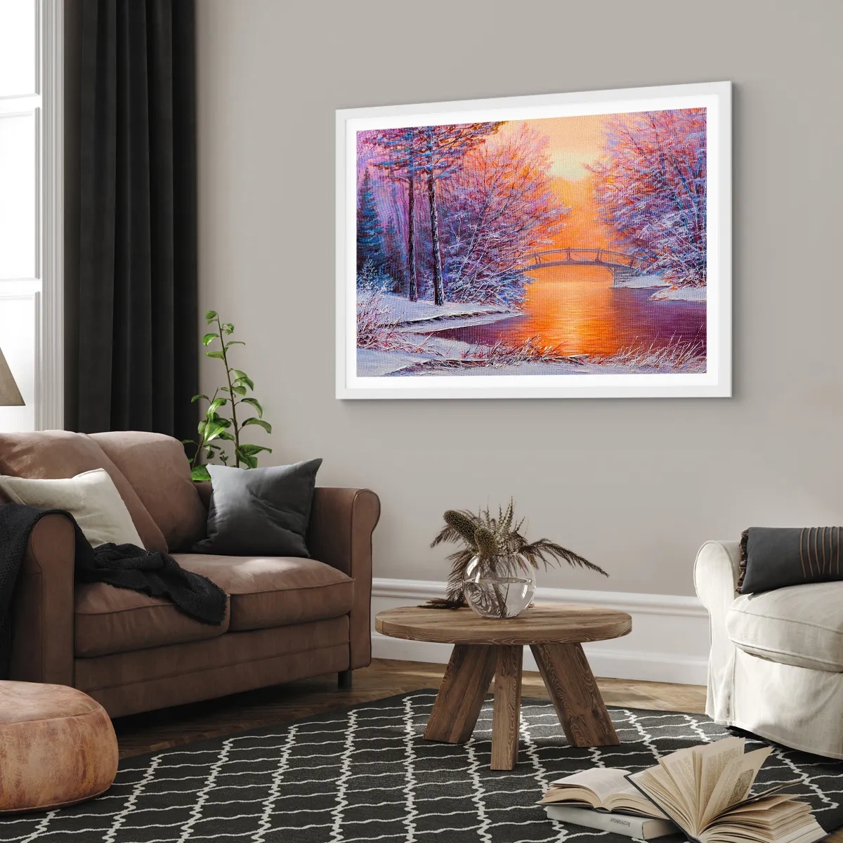 Poster în ramă albă - Hai să ne întâlnim aici - 50x40 cm