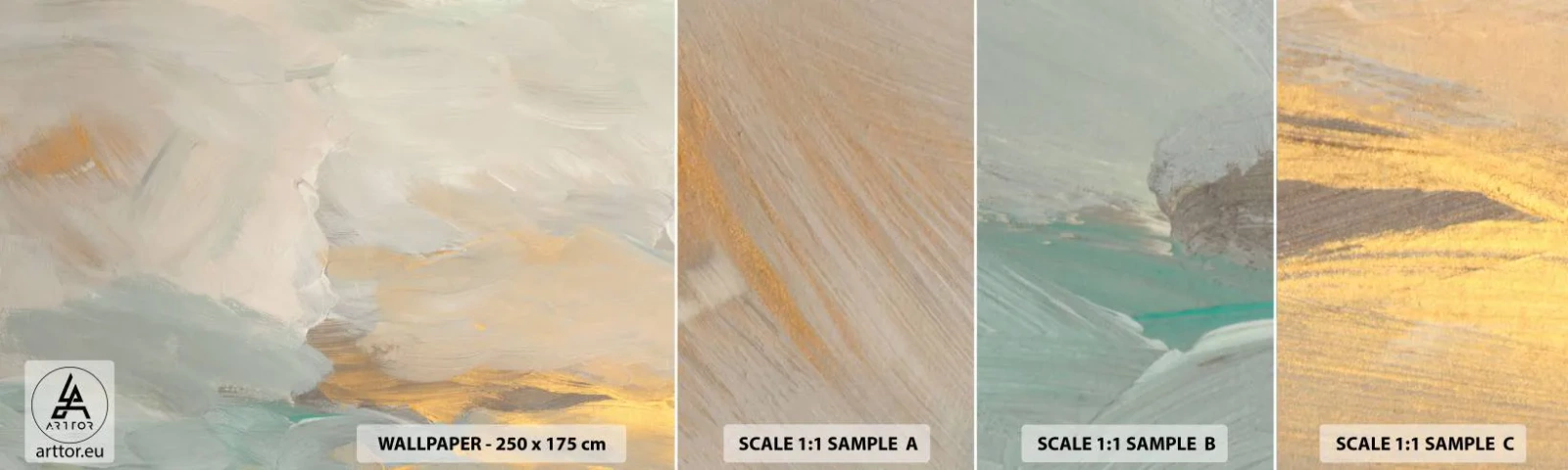 Mostră tapet autocolant Deluxe Sticker - Abstracție - lumea blândeții - Bucată, Luminos, Minimalist - 100x30 cm