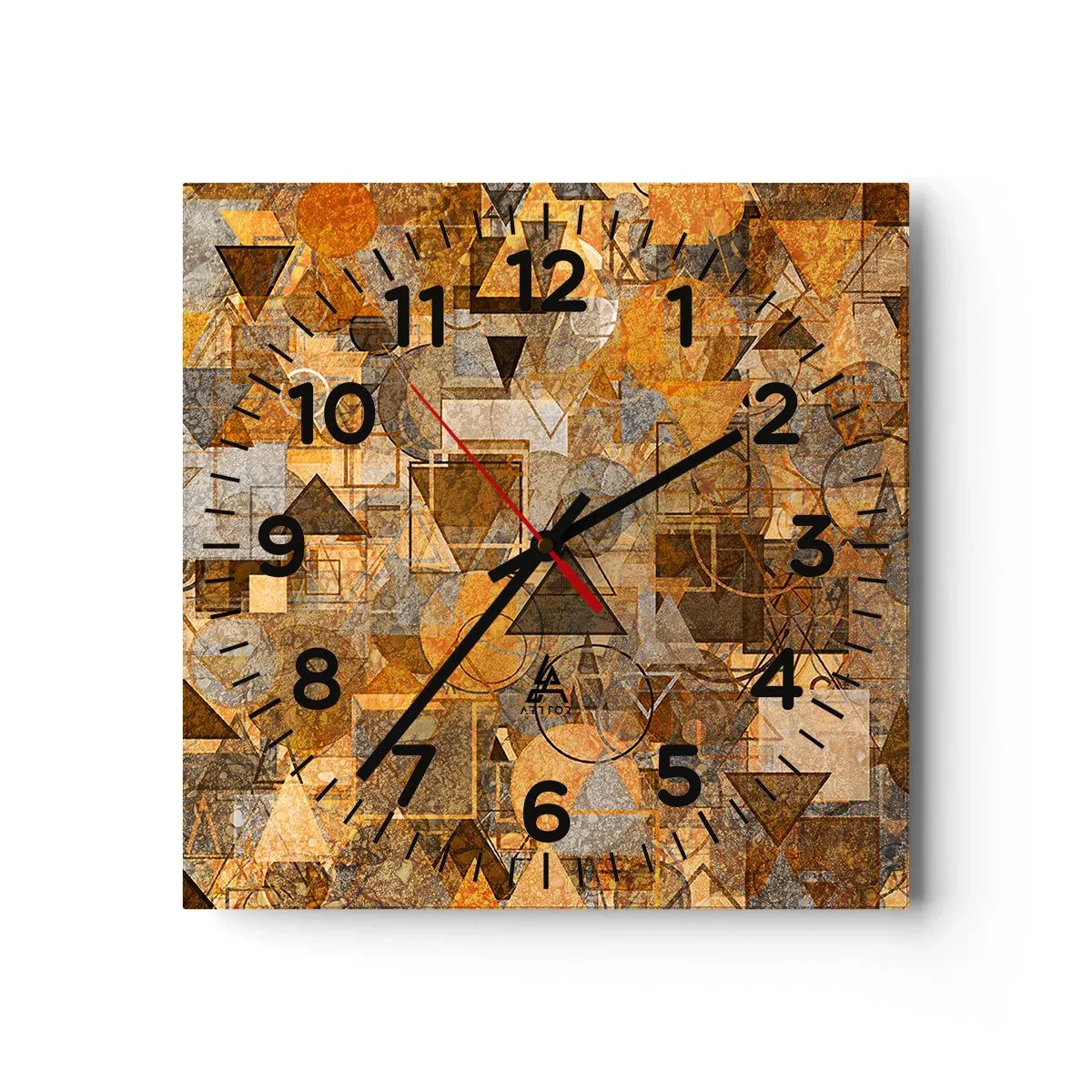 Ceas de perete - Ceas pe sticlă - Lumea băgată în formă - 40x40 cm