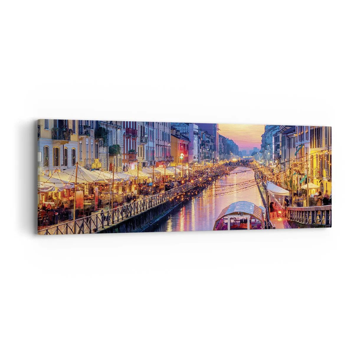 Tablou pe pânză - O seară de lumină și distracție - 90x30 cm