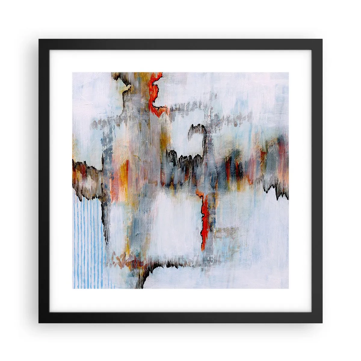 Poster în ramă neagră - Cu bățul pe apă - 40x40 cm