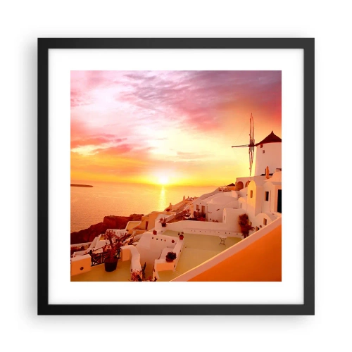 Poster în ramă neagră - Dizolvându-se în alb și auriu - 40x40 cm