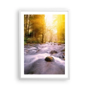 Poster în ramă albă - Malachit în rame de argint și aur - 50x70 cm