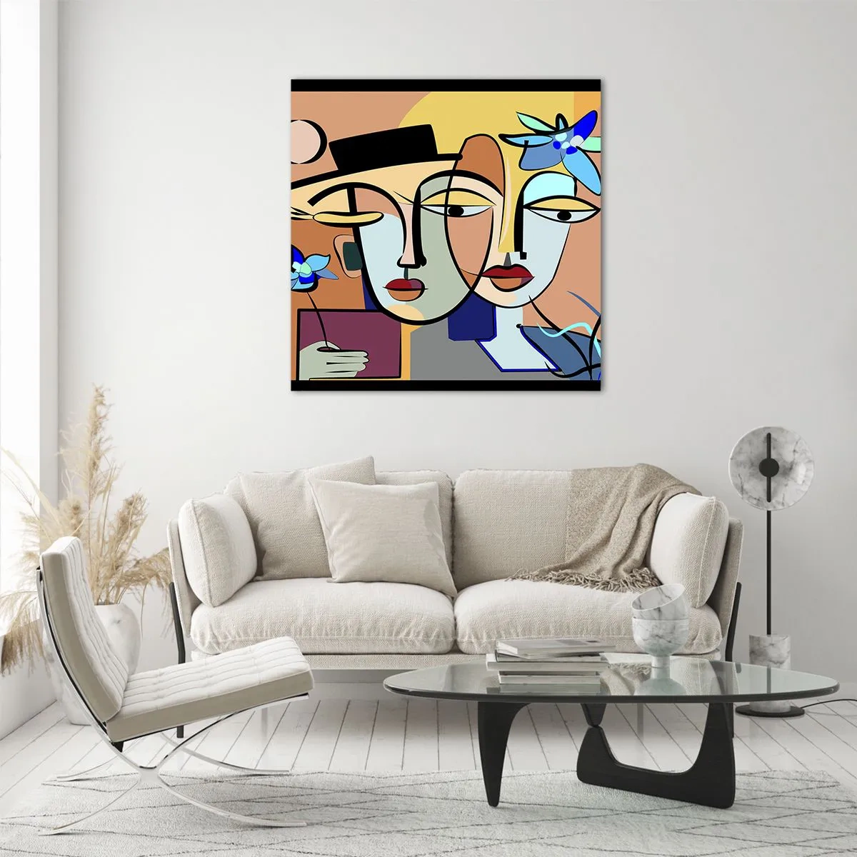 Tablou pe sticlă - Întâlnire cu Picasso - 30x30 cm