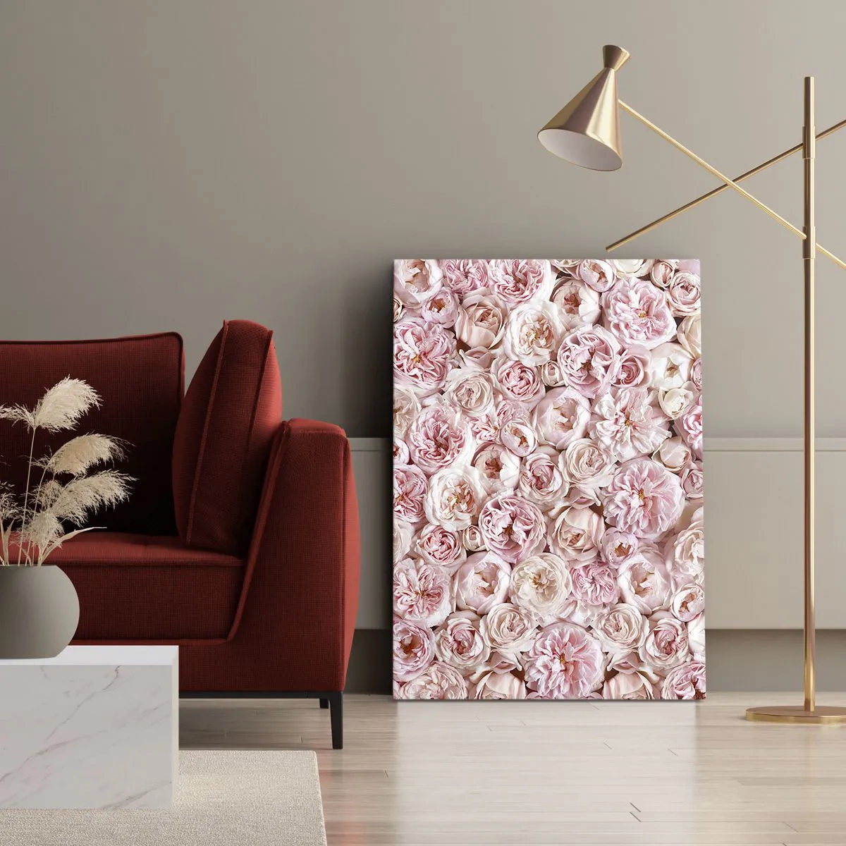 Tablou pe pânză - Presărat cu trandafiri - 65x120 cm