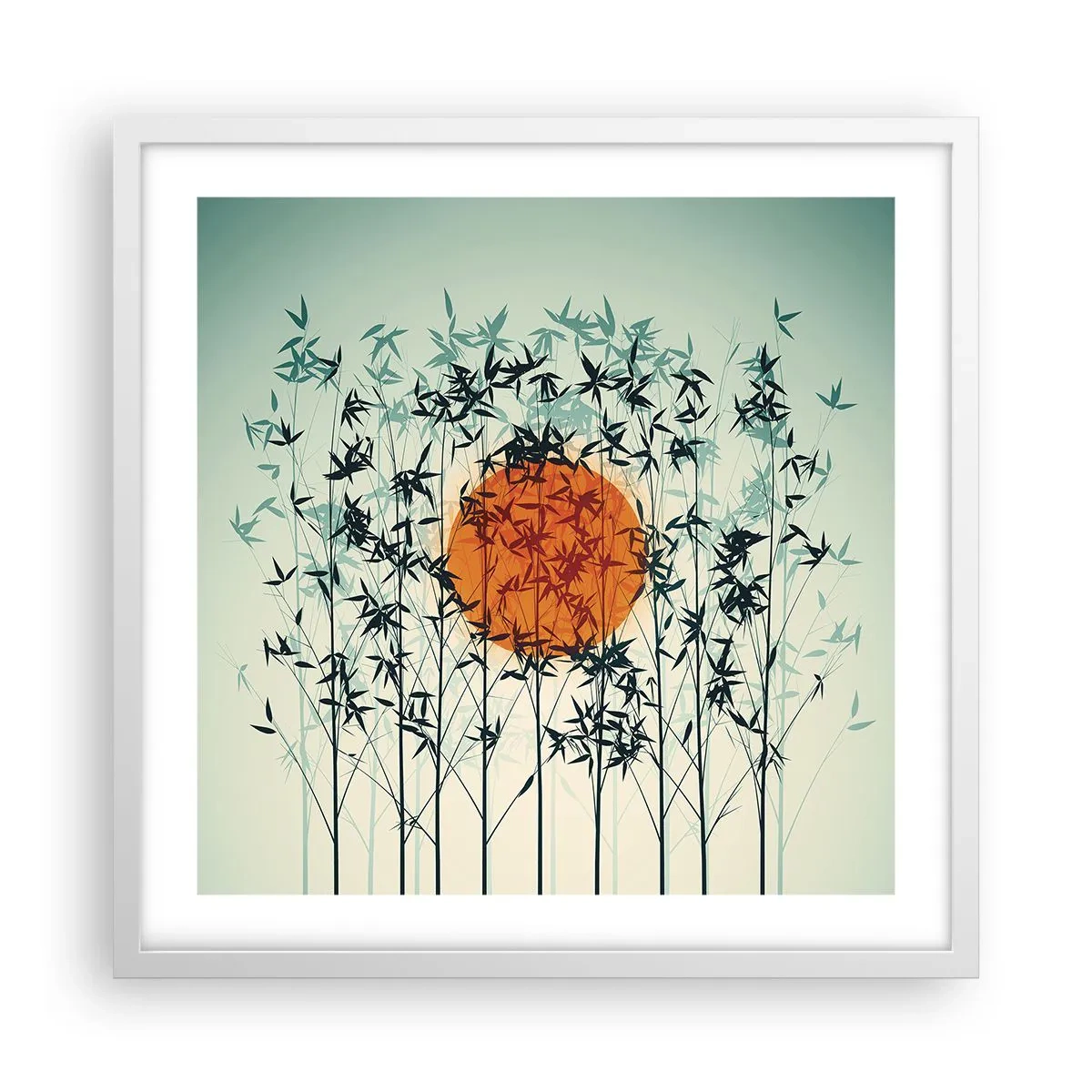 Poster în ramă albă - Soarele japonez - 50x50 cm