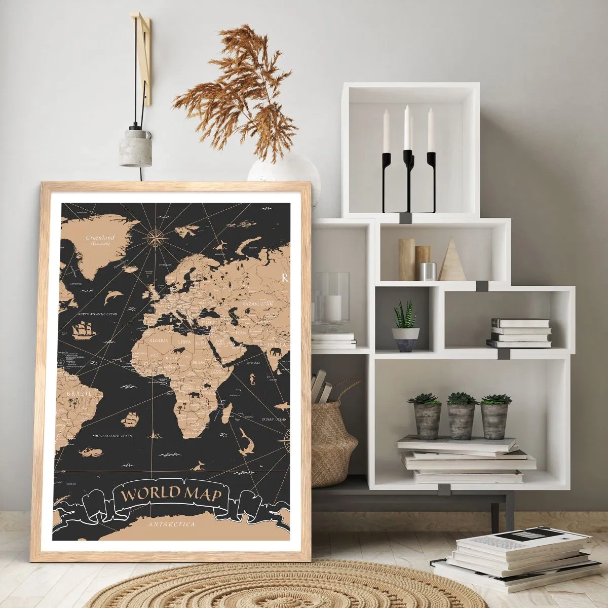 Poster în ramă de stejar deschis - Limitele lumii mele - 61x91 cm