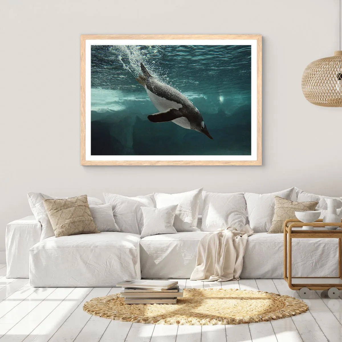 Poster în ramă de stejar deschis - Bun venit în lumea mea - 50x40 cm