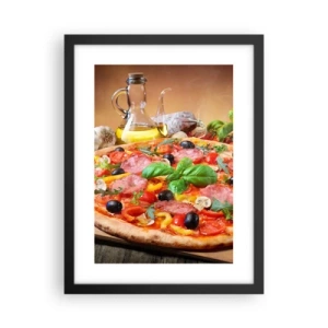 Poster în ramă neagră - Cu o adevărată aromă italiană - 30x40 cm