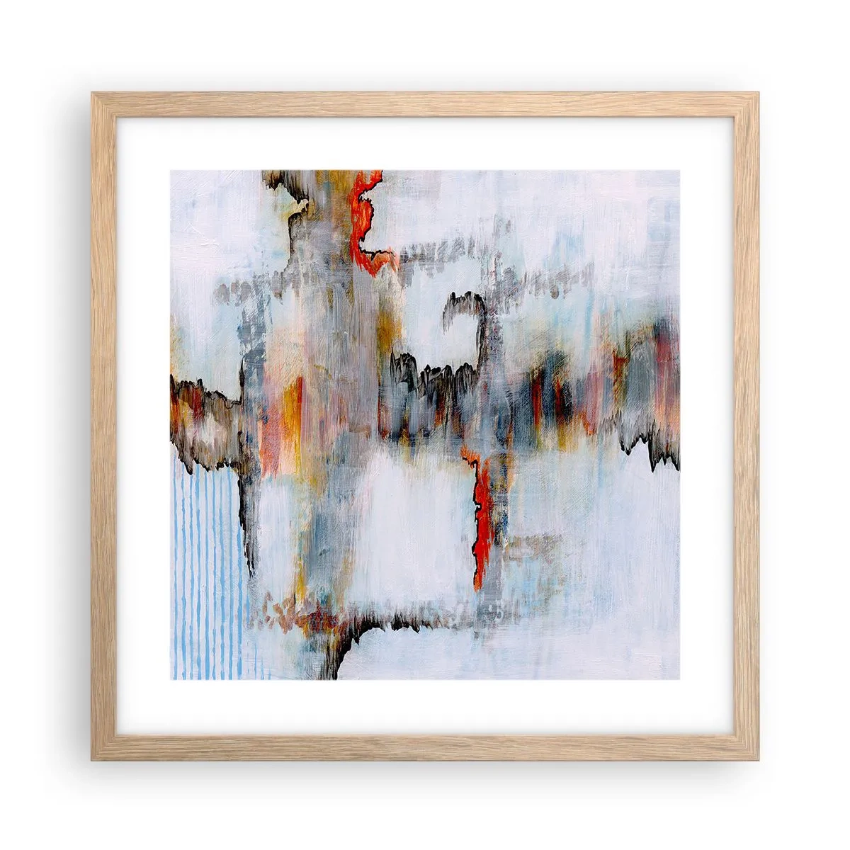 Poster în ramă de stejar deschis - Cu bățul pe apă - 40x40 cm