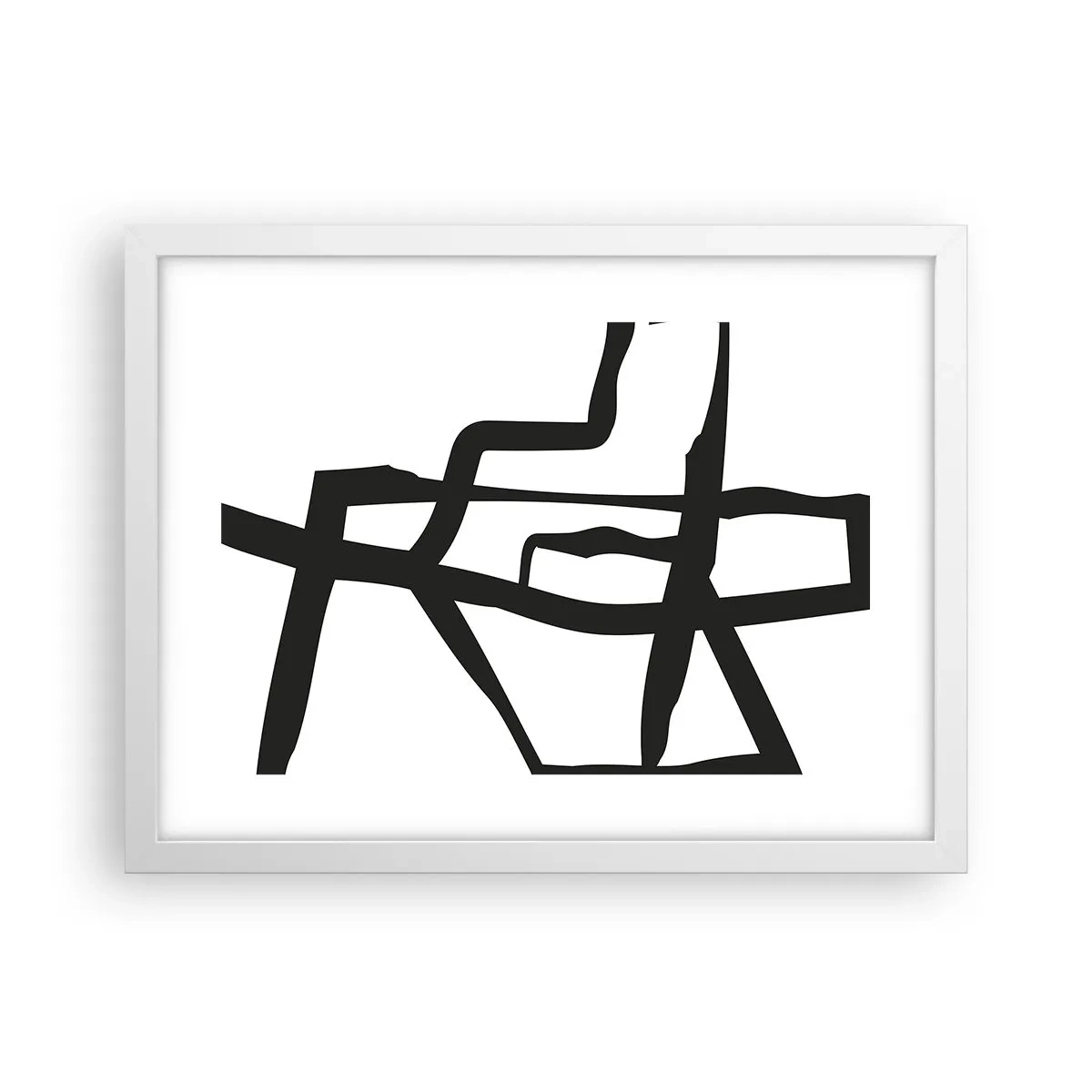 Poster în ramă albă - Construcție în alb și negru - 40x30 cm