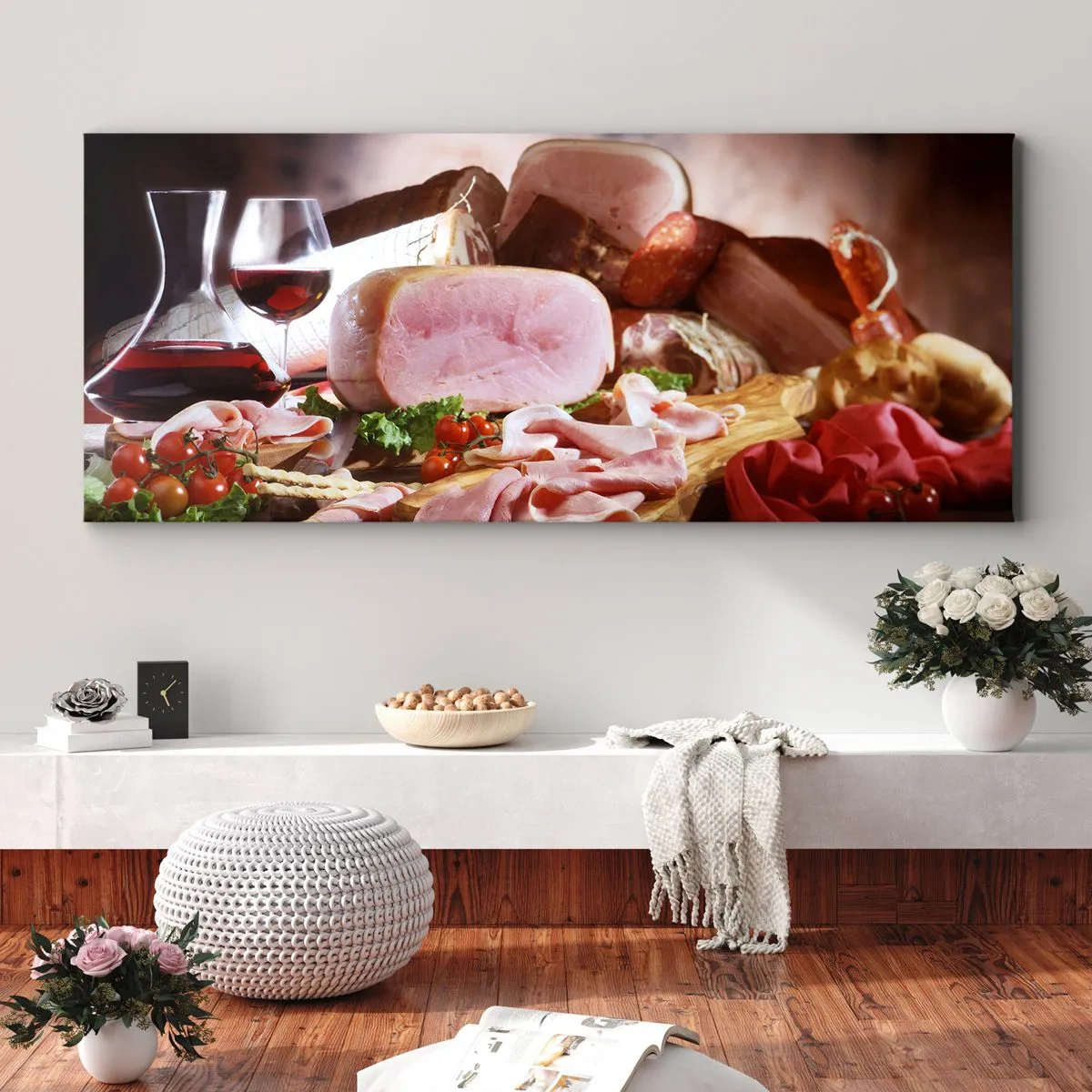 Tablou pe pânză - Un vis culinar cu o carafă - 100x40 cm