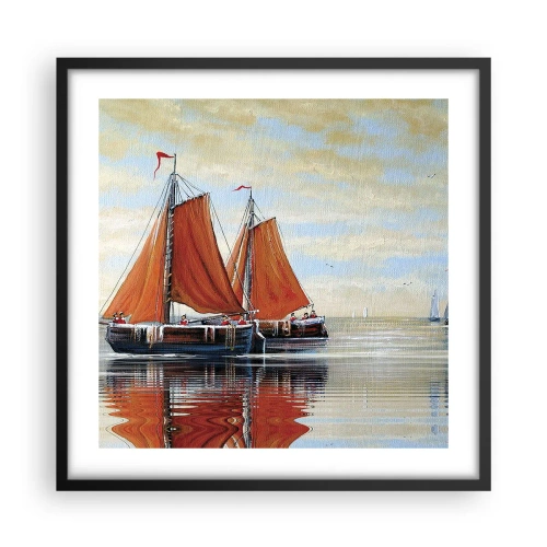 Poster în ramă neagră - Hei, marinarule, navighează... - 50x50 cm