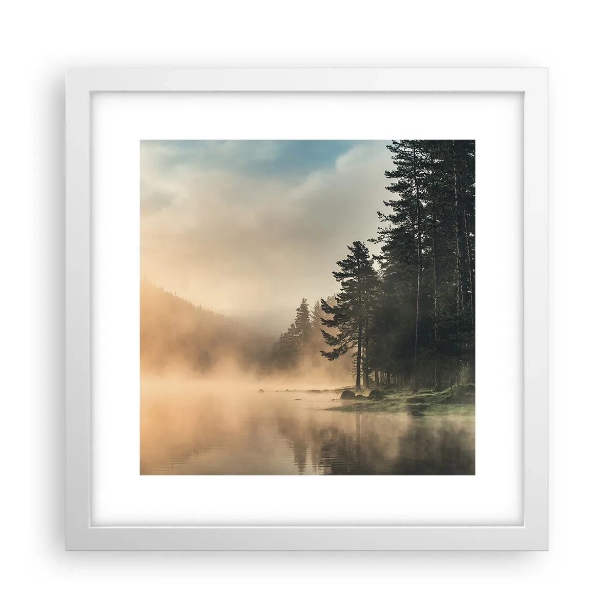 Poster în ramă albă - Nașterea unei zile - 30x30 cm