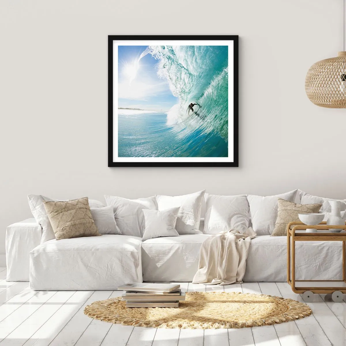 Poster în ramă neagră - Întotdeauna pe val - 30x30 cm