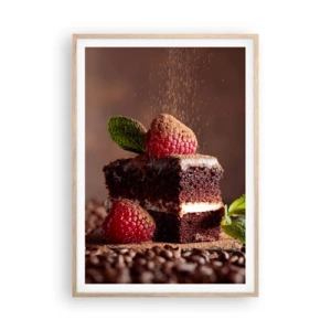 Poster în ramă de stejar deschis - Viața este dulce - 70x100 cm