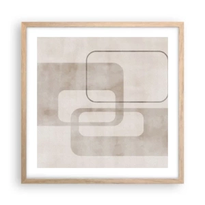 Poster în ramă de stejar deschis - Fuga geometrică - 50x50 cm