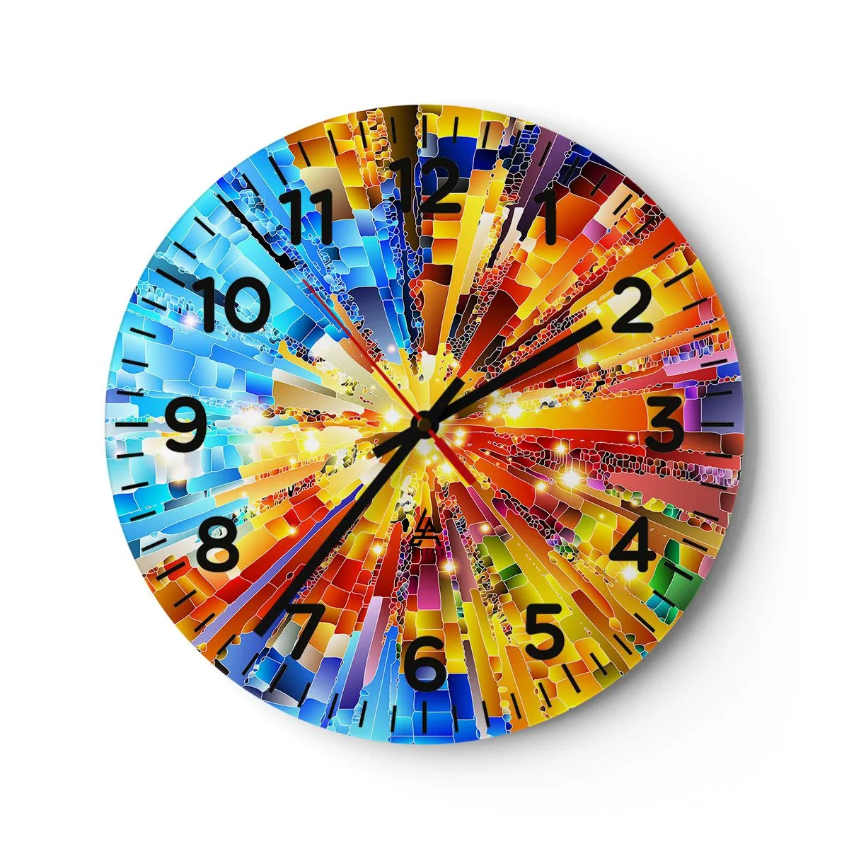 Ceas de perete - Ceas pe sticlă - In medias res - 40x40 cm