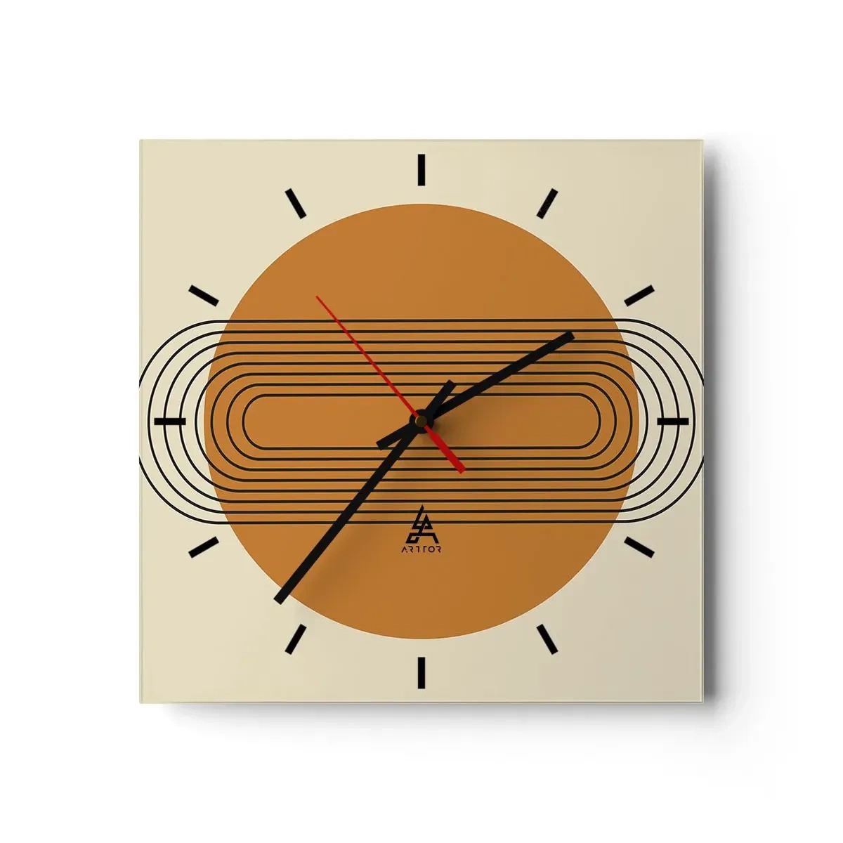 Ceas de perete - Ceas pe sticlă - Planul perfect - 30x30 cm