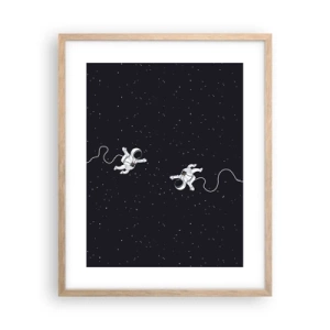 Poster în ramă de stejar deschis - Dansul spațial - 40x50 cm
