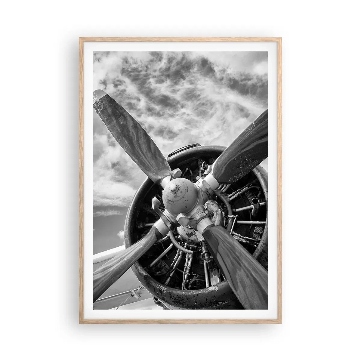 Poster în ramă de stejar deschis - Cuceritorul cerului - 70x100 cm