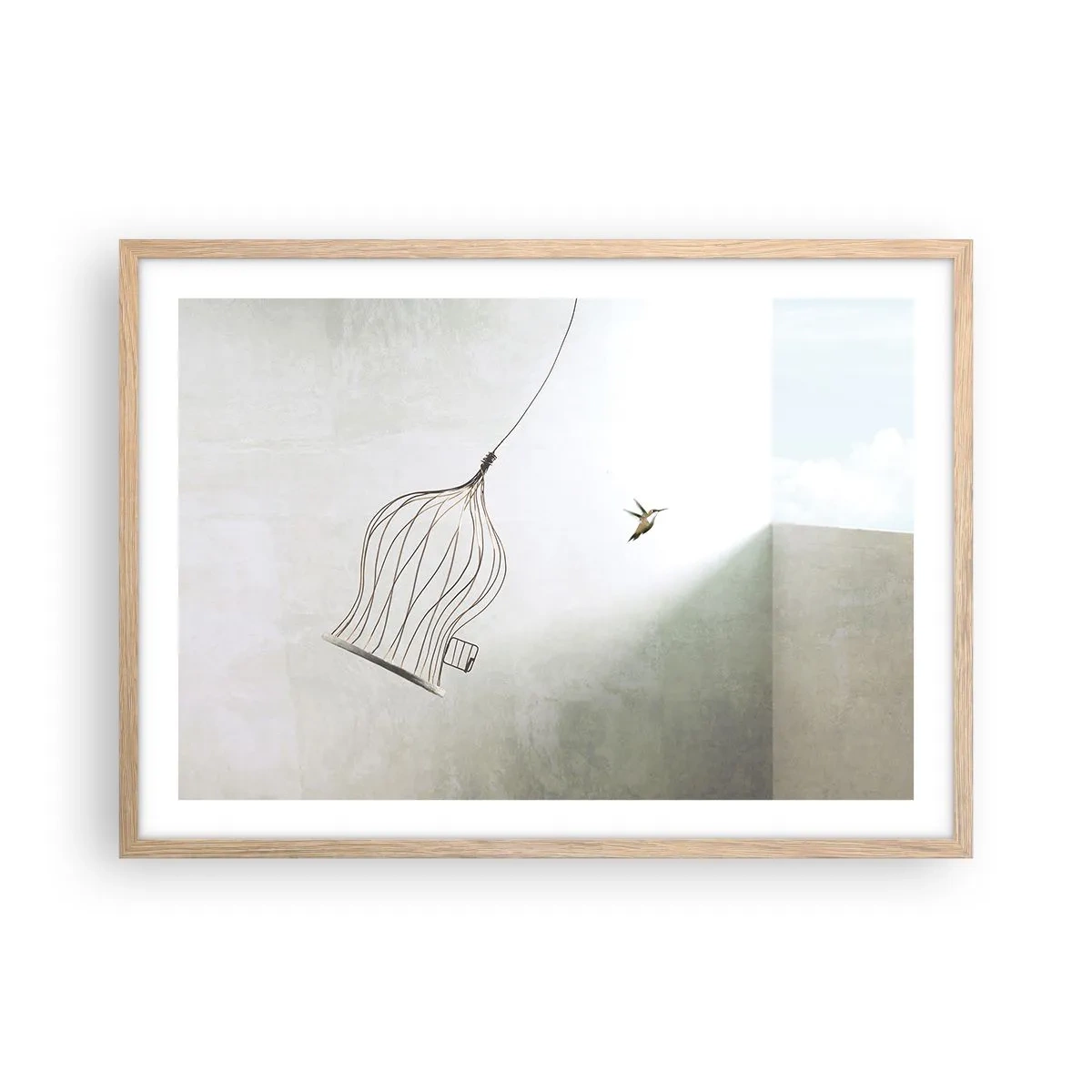Poster în ramă de stejar deschis - Eliberat - 70x50 cm