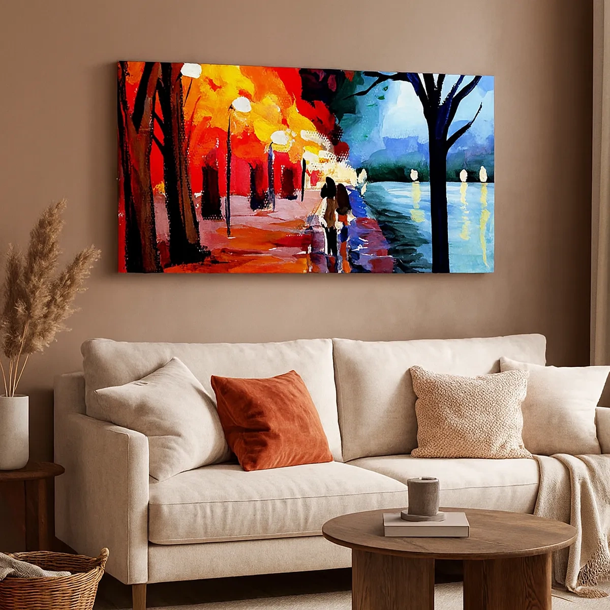 Tablou pe pânză - Toamnă înflăcărată în parc - 30x30 cm