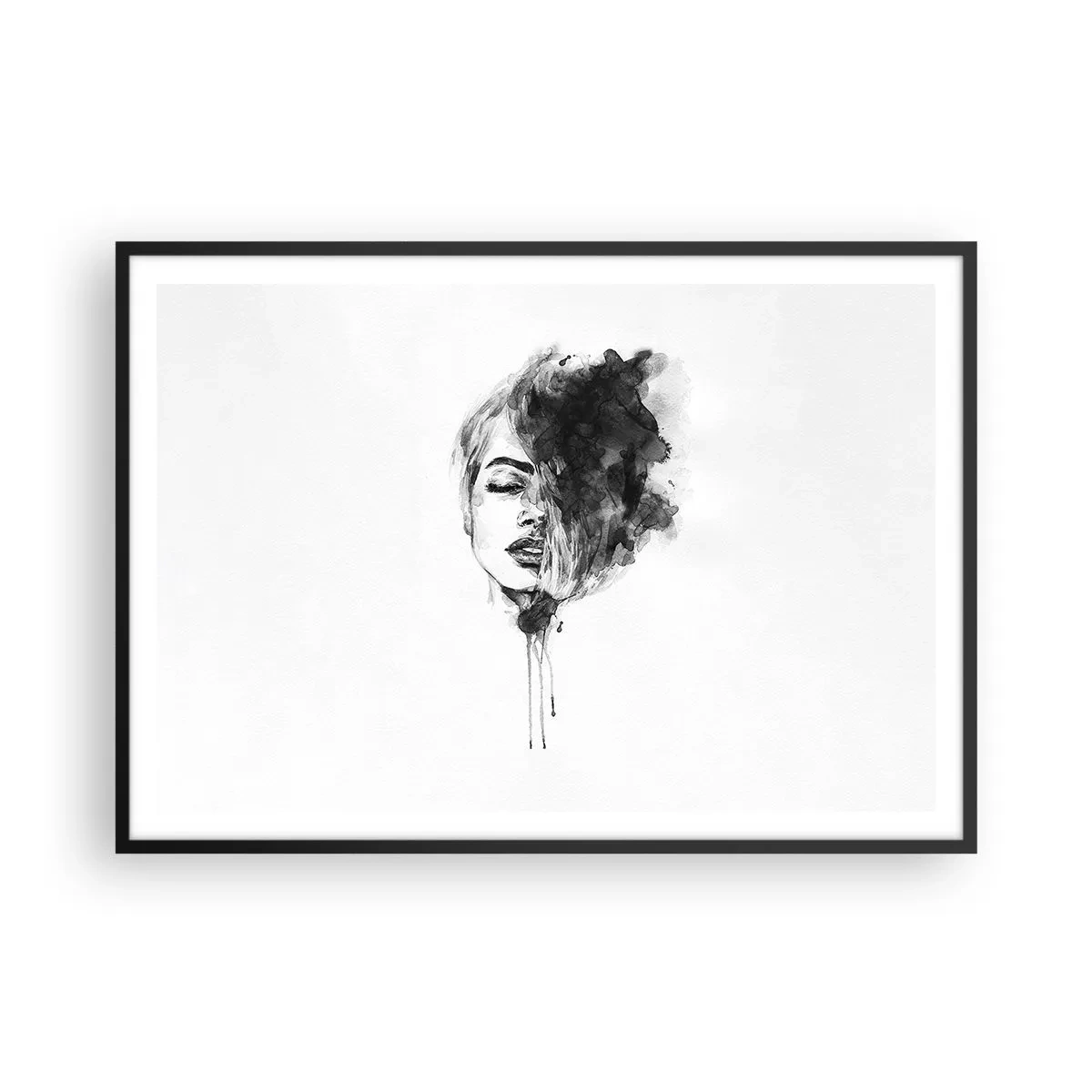 Poster în ramă neagră - La ce visează frumoasa - 100x70 cm