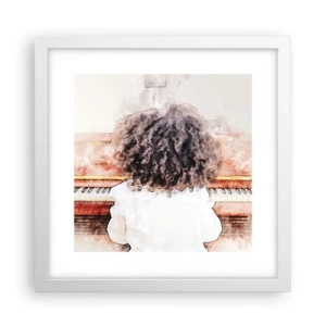 Poster în ramă albă - Într-o lume a muzicii - 30x30 cm