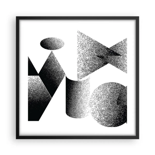 Poster în ramă neagră - Unghiuri și ovale - 50x50 cm