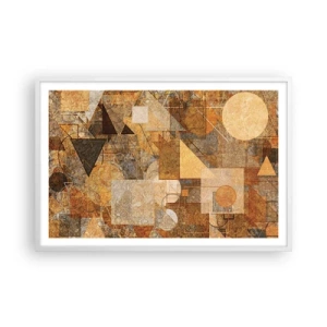 Poster în ramă albă - Studiu cubist de bronz - 91x61 cm