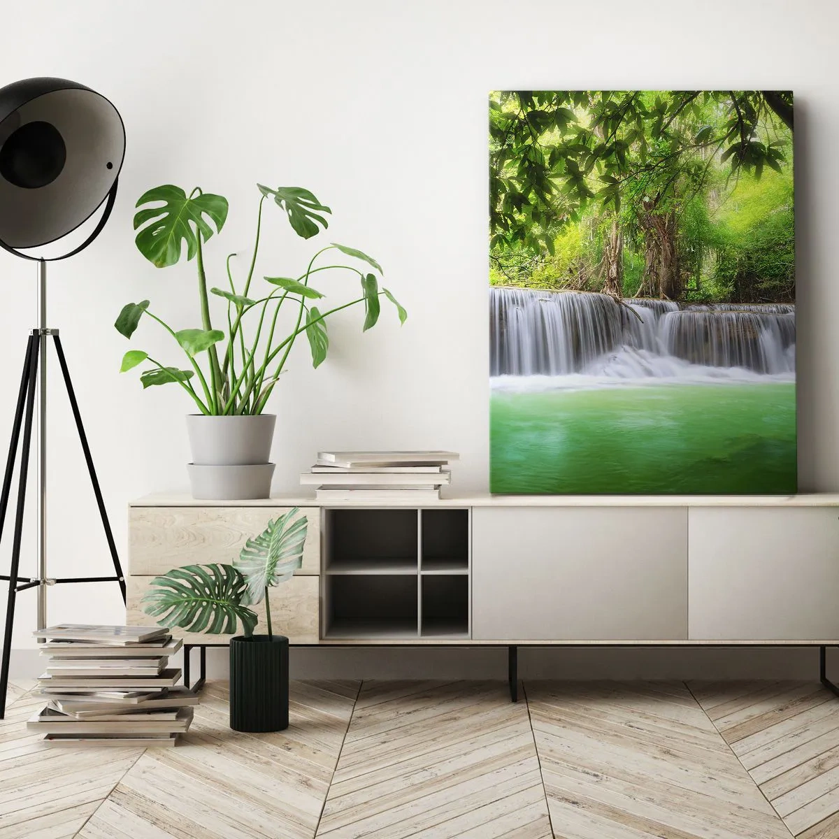 Tablou pe pânză - Cascada verde - 45x80 cm