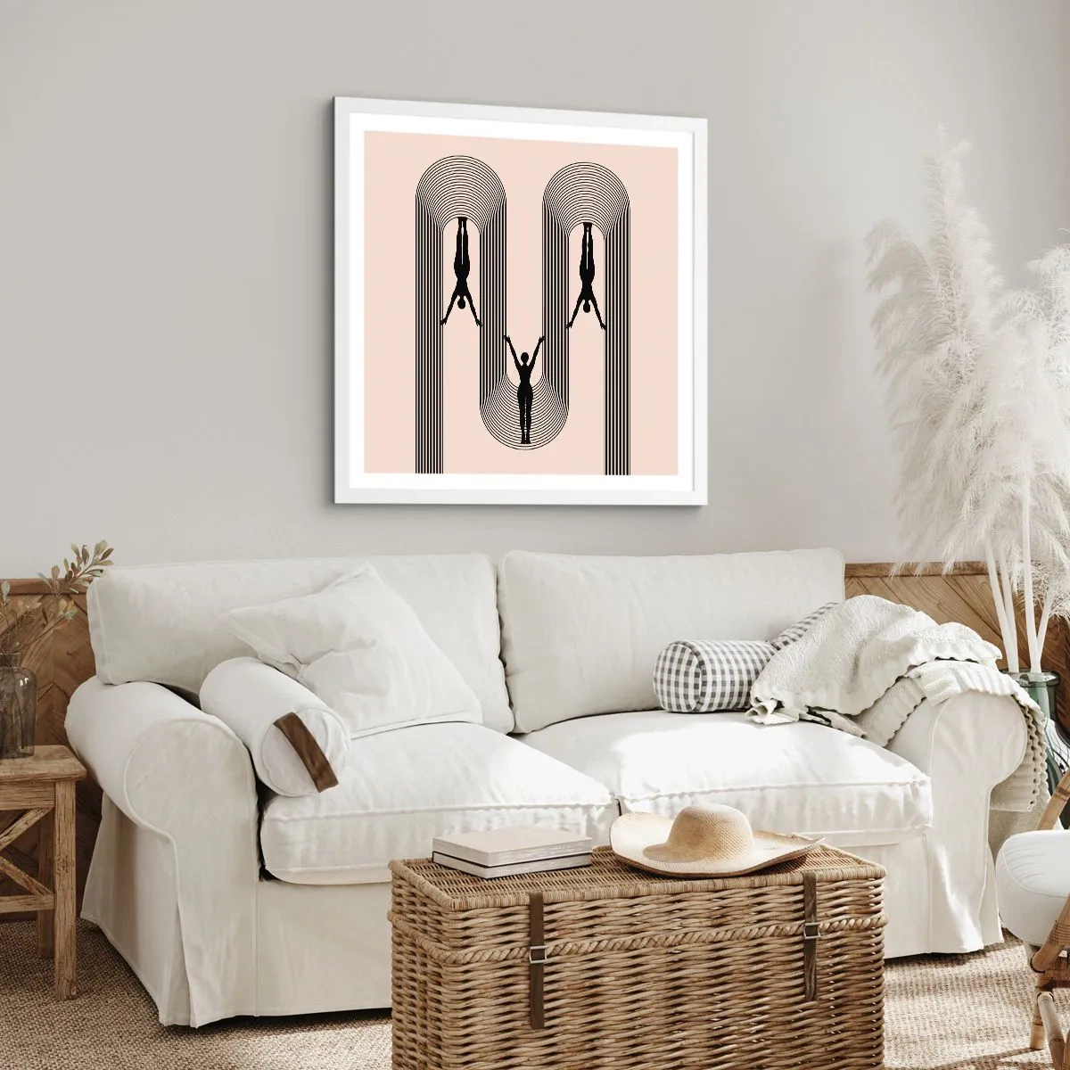 Poster în ramă albă - Cu susul în jos - 60x60 cm