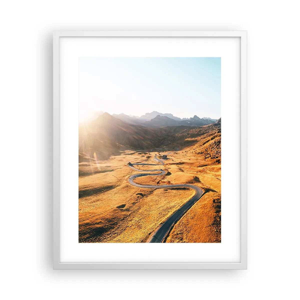 Poster în ramă albă - Într-o vale de aur - 40x50 cm