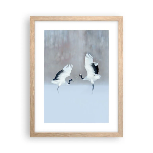 Poster în ramă de stejar deschis - Dansând în ceață - 30x40 cm