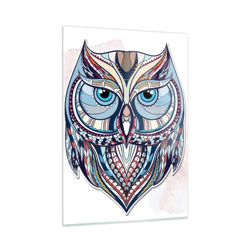 Tablou pe sticlă - Bufniță ornamentală artistică - 50x70 cm