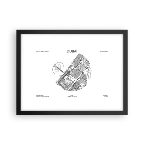 Poster în ramă neagră - Anatomia Dubaiului - 40x30 cm
