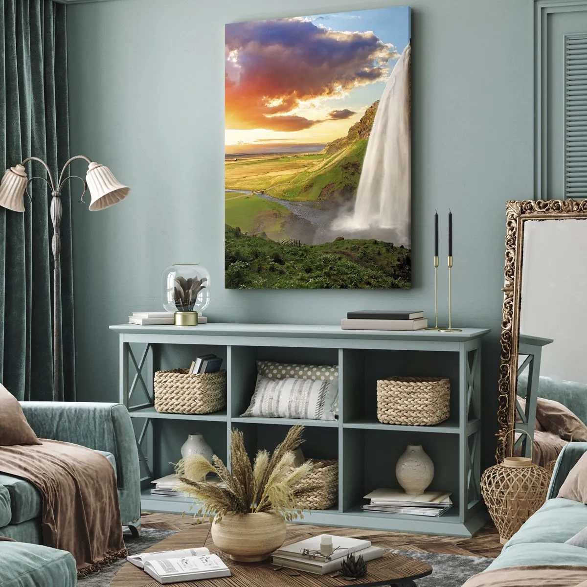 Tablou pe pânză - Vara plină de Islanda - 45x80 cm