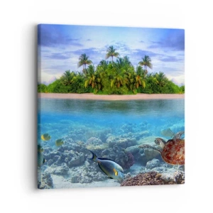 Tablou pe pânză - Insula paradisiacă vă invită - 30x30 cm