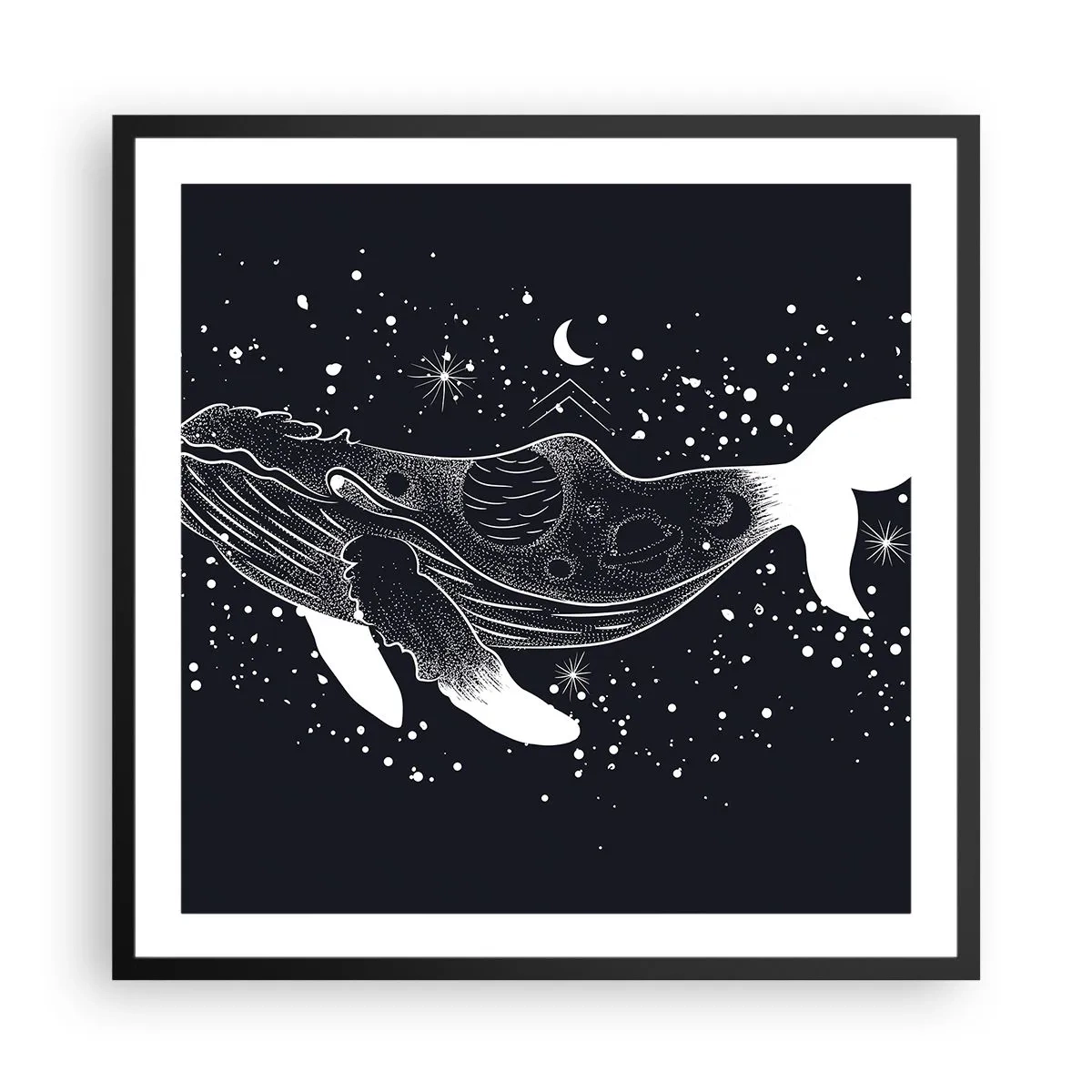 Poster în ramă neagră - În oceanul universului - 60x60 cm
