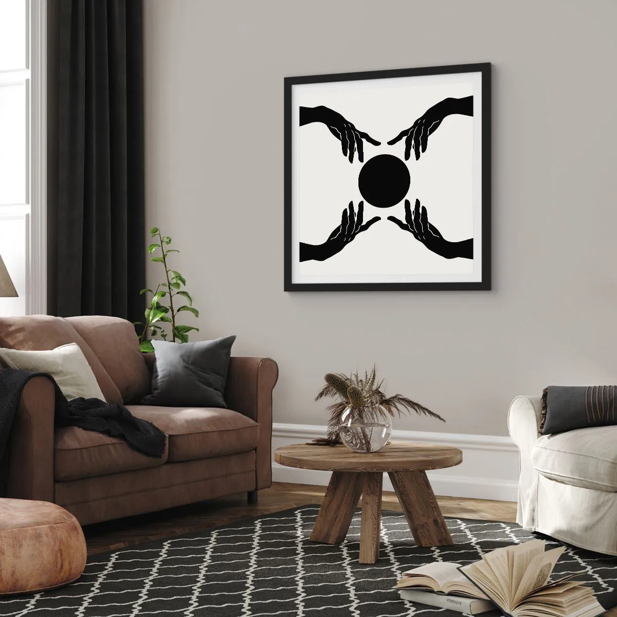 Poster în ramă neagră - Semnul secret - 50x50 cm