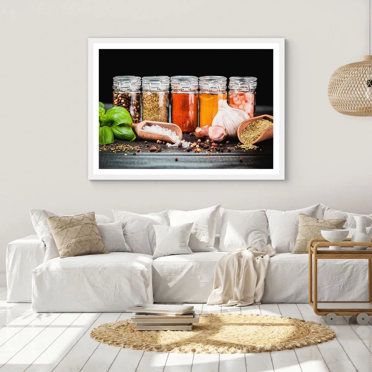 Poster în ramă albă - Pentru a da un gust vieții - 100x70 cm