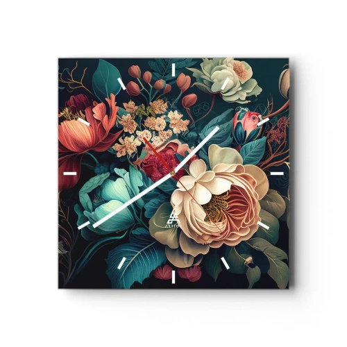 Ceas de perete - Ceas pe sticlă - Farmecul secolului al XIX-lea - 40x40 cm