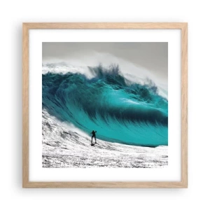 Poster în ramă de stejar deschis - Provocare acceptată - 40x40 cm
