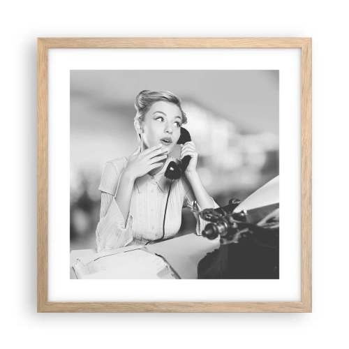 Poster în ramă de stejar deschis - Bună ziua, suntem în anii '50. - 40x40 cm