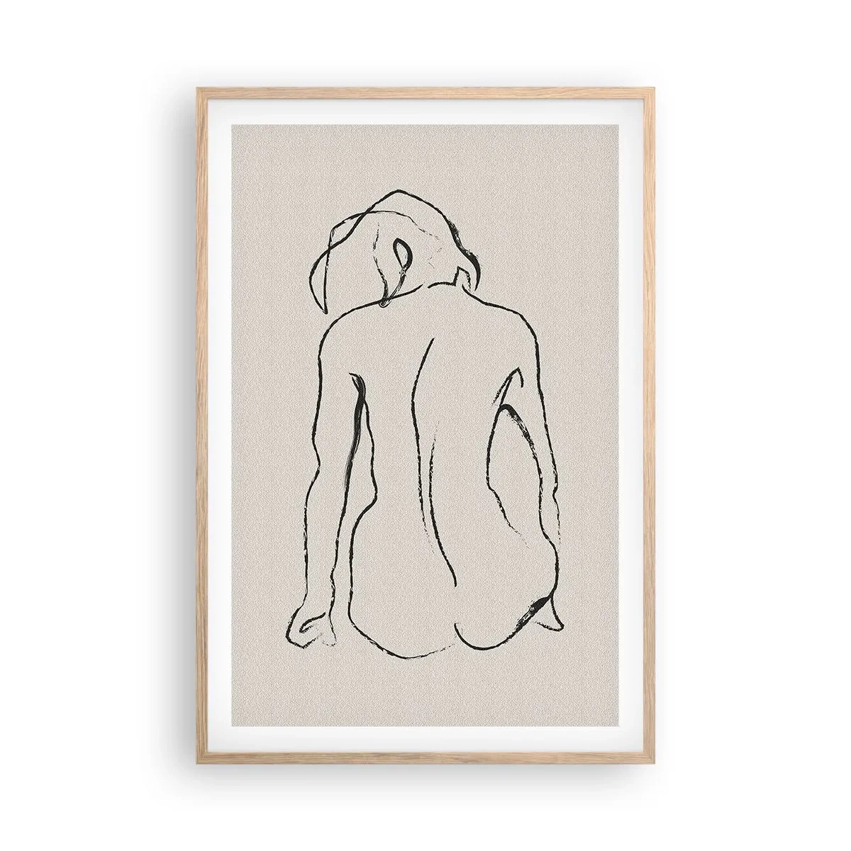 Poster în ramă de stejar deschis - Nud de fată - 61x91 cm