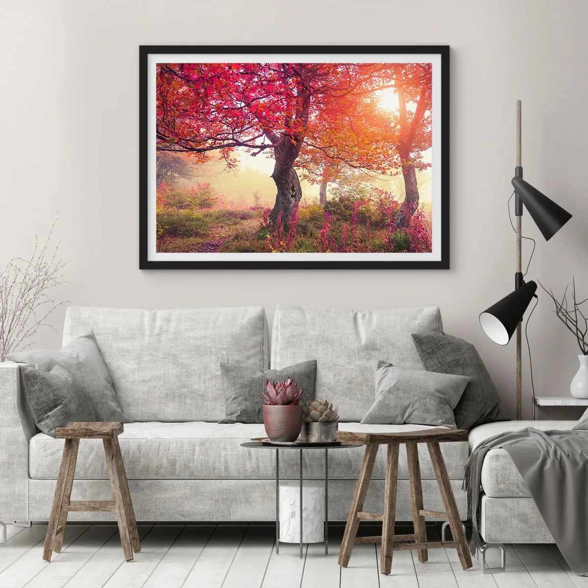 Poster în ramă neagră - O frenezie de înflorire - 70x50 cm