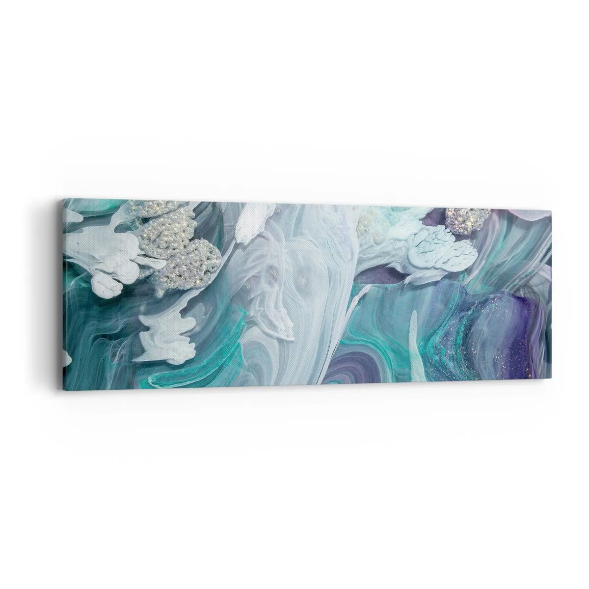 Tablou pe pânză - Râuri de albastru - 90x30 cm