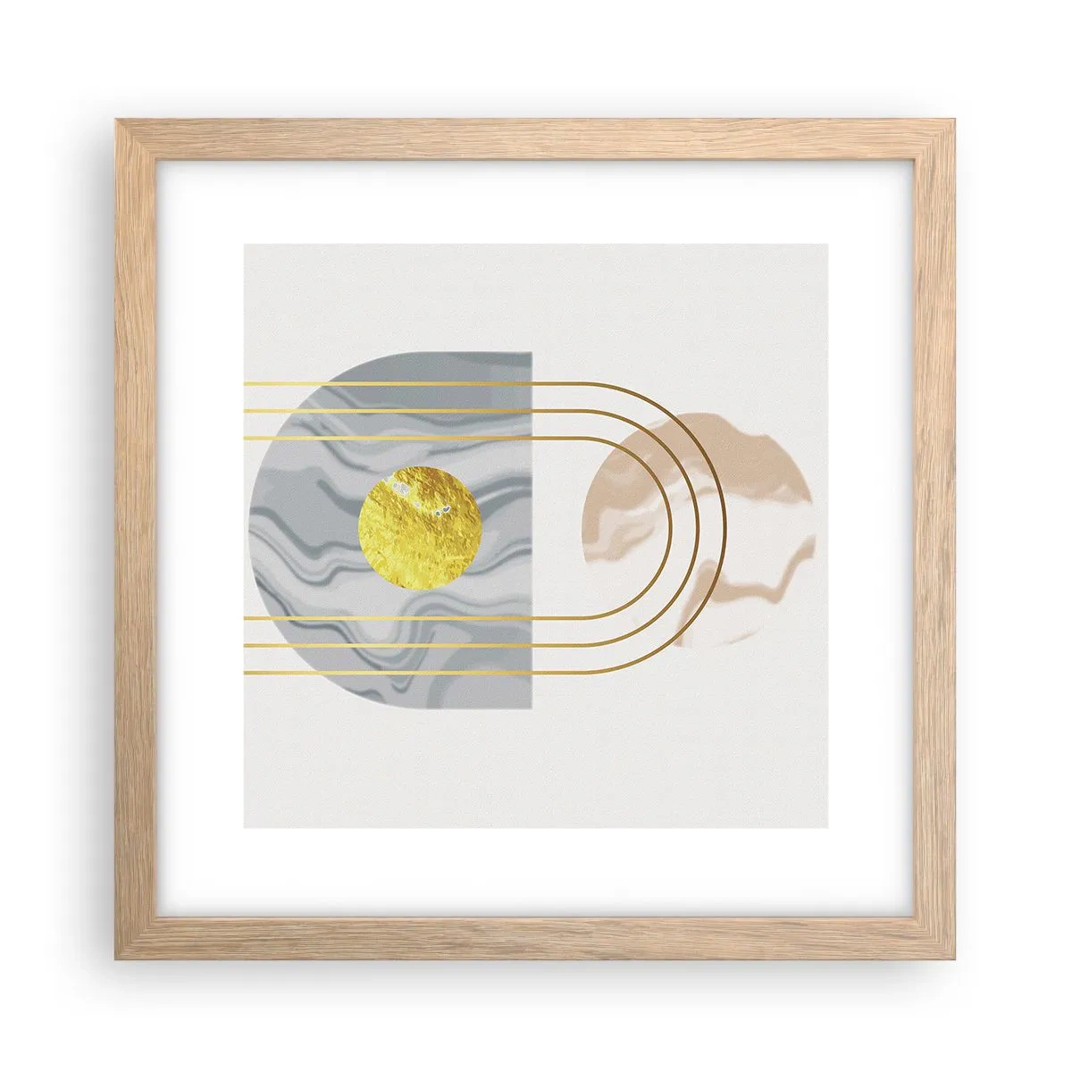 Poster în ramă de stejar deschis - Lumină și strălucire - 30x30 cm